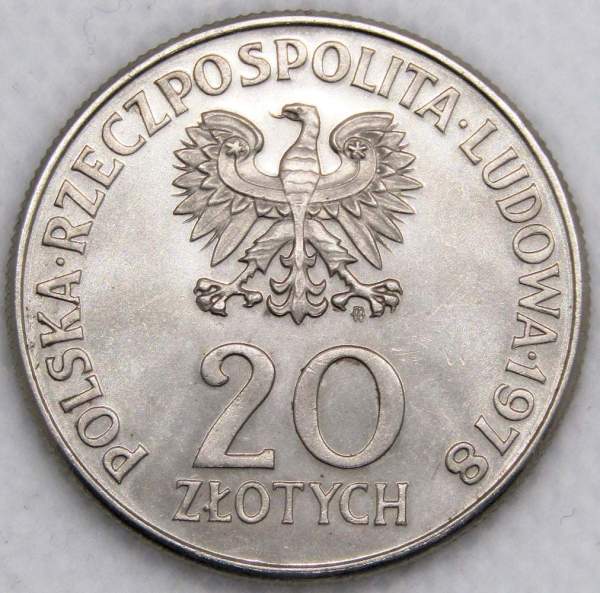 Монета 20 злотых Польша, Мария Конопницкая, 1978