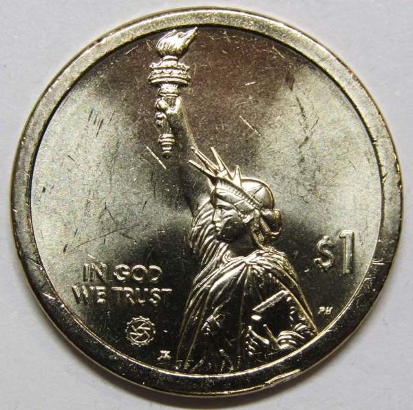 Монета 1 доллар США, Мост-тоннель через Чесапикский залив, серии Американские инновации (2021) P