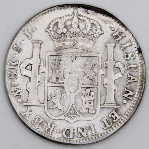 Монета 8 реалов 1819 года, Мексика (колония Испании) Король Фердинанд VII, монетный двор Мехико