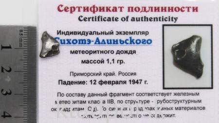 Индивидуальный экземпляр Сихотэ-Алиньского метеоритного дождя (арт 14) Индивидуальный экземпляр Сихотэ-Алиньского метеоритного дождя (арт 14)