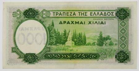 Банкнота 1000 драхм 1939 года Греция на банкноте 100 драхм