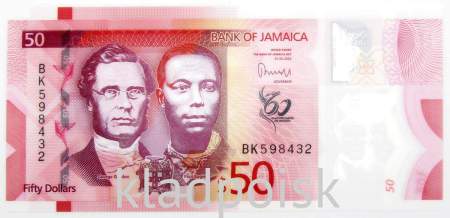 Банкнота 50 долларов 2022 года - 60 лет независимости - Ямайка