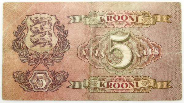 Банкнота 5 крон 1929 года Эстония
