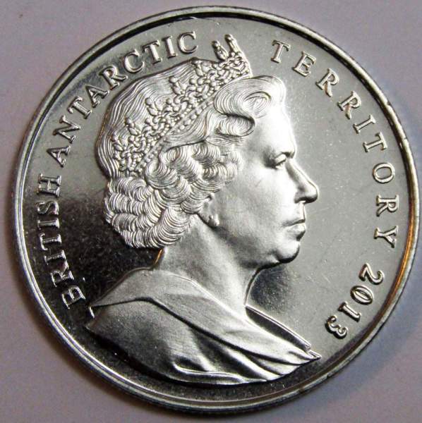 Монета 2 фунта 2013 года Британская Антарктическая Территория, Научно-исследовательская станция Халли VI Монета 2 фунта 2013 года Британская Антарктическая Территория, Научно-исследовательская станция Халли VI