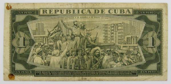 Банкнота 1 песо 1980 года Куба