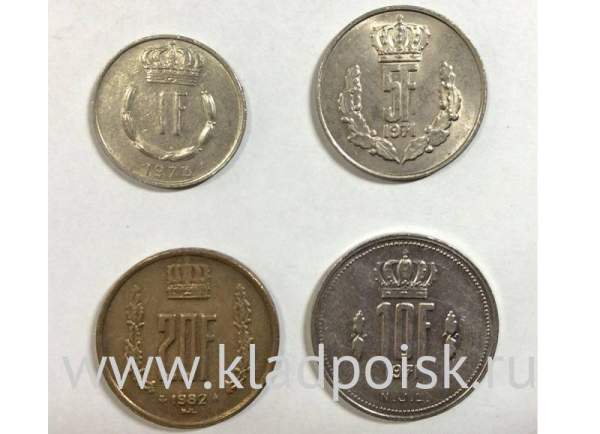 Набор монет Люксембург Жан I. Первый выпуск. 1965-1984, 4 монеты