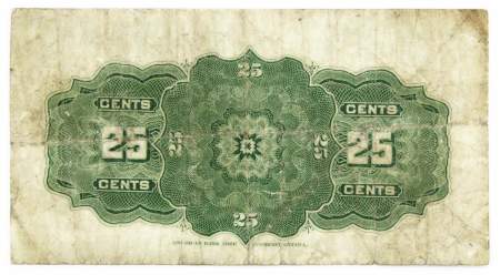 Банкнота 25 центов 1900 Канада