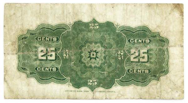 Банкнота 25 центов 1900 Канада