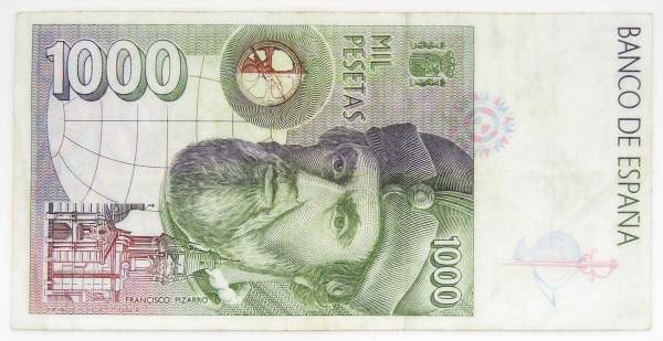 Банкнота 1000 песет 1992 года Испания, арт 2