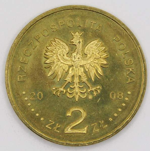Монета 2 злотых Польша 2008 - 450 лет Почты Польши
