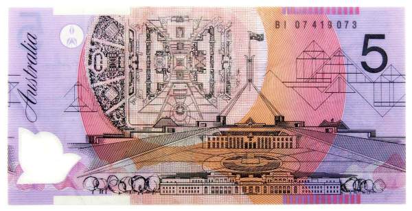 Банкнота 5 долларов Австралия 2002-2012 гг.