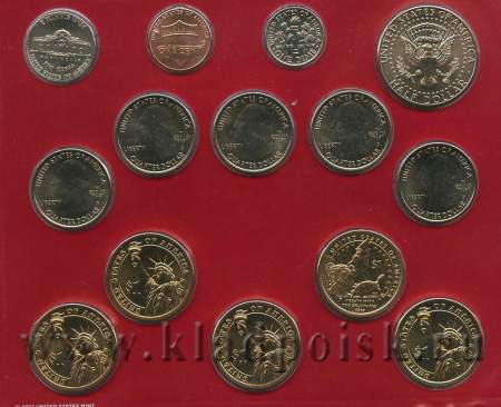 Годовой набор монет США 2013 Денвер, 14 монет