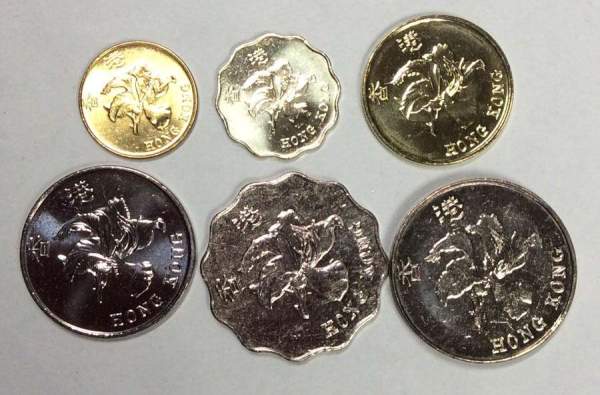 Набор регулярных монет Гонконга 1997-2015