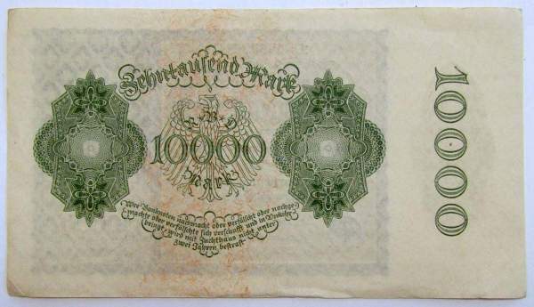 Банкнота 10000 марок 1922 года - Веймарская Республика, арт 2