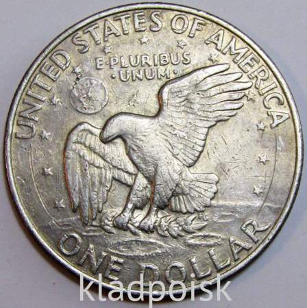 Монета 1 доллар США 1972 года (Доллар Эйзенхауэра или Лунный орёл) D