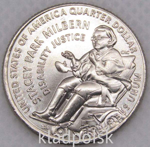 Монета 25 центов США Стейси Парк Милберн из серии «Американские женщины» (2025) P