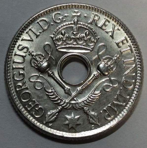 Монета 1 шиллинг 1938 года Новая Гвинея Британская Монета 1 шиллинг 1938 года Новая Гвинея Британская