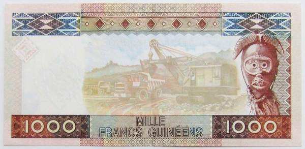 Банкнота Гвинея 1000 франков 2010 года