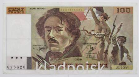 Банкнота 100 франков 1990 года Франция (Делакруа)