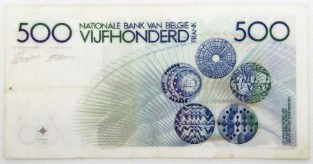 Банкнота 500 франков 1982 года Бельгия Банкнота 500 франков 1982 года Бельгия