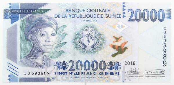 Банкнота Гвинея 20000 франков 2018 года