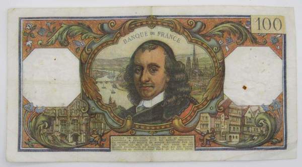 Банкнота 100 франков 1974 года Франция (Корнель)