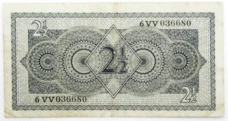Банкнота 2 1/2 гульдена 1949 года Нидерланды