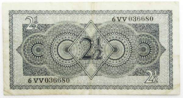 Банкнота 2 1/2 гульдена 1949 года Нидерланды Банкнота 2 1/2 гульдена 1949 года Нидерланды