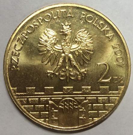 Монета 2 злотых Польша Город Гожув-Велькопольский из серии Древние города Польши, 2007