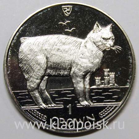 Монета 1 крона Остров Мэн, 1988, Мэнкс (Мэнская кошка)