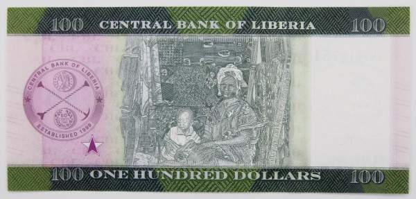 Банкнота 100 долларов Либерия 2022
