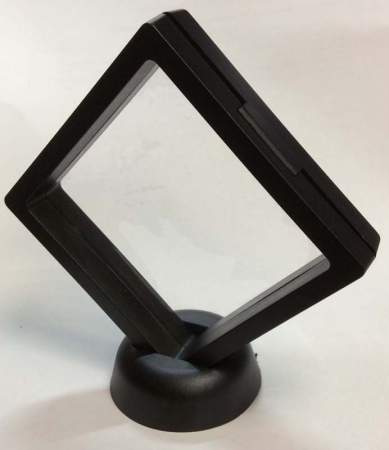 Футляр-рамка для презентации монет с подставкой, 90x90 черная