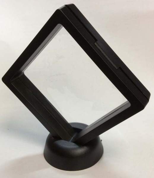 Футляр-рамка для презентации монет с подставкой, 90x90 черная