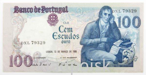 Банкнота 100 эскудо 1985 года Португалия