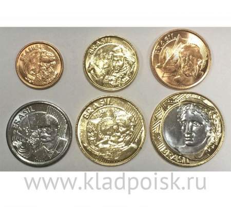 Набор монет Бразилия Текущие 2004-2017, 6 монет