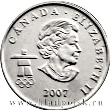 Монета  25 центов Канада, Олимпиада 2010 год Ванкувер - Хоккей