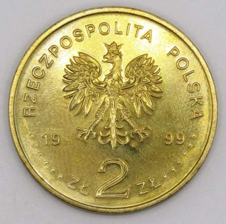 Монета 2 злотых Польша 150 лет со дня смерти Юлиуша Словацкого 1999