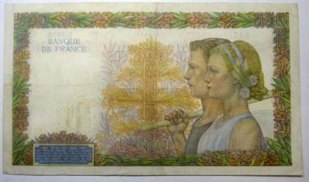 Банкнота 500 франков 1942 года Франция