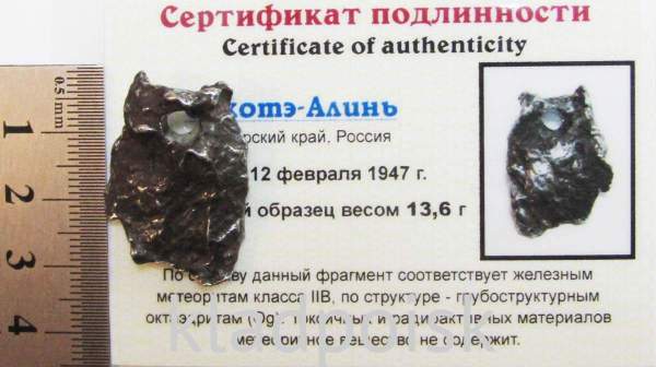 Подвеска из метеорита Сихотэ-Алинь (арт 64)