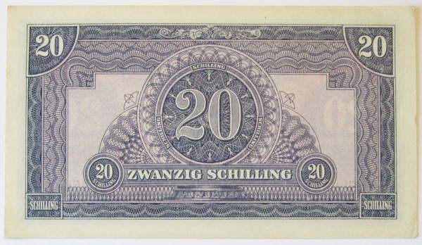 Банкнота 20 шиллингов 1944 года Австрия