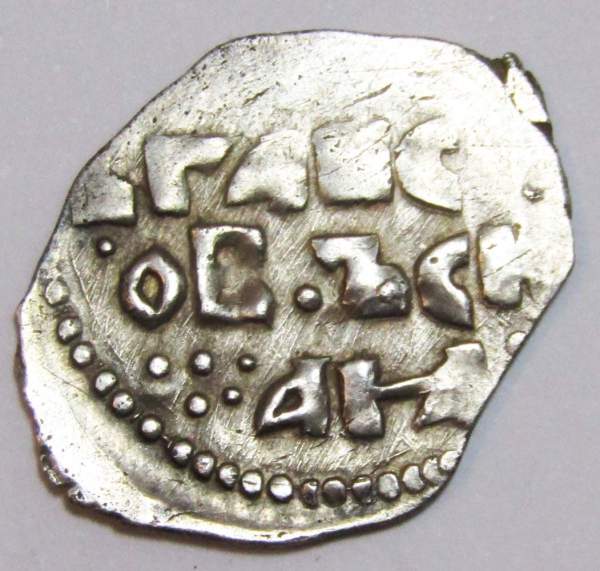 Денга Псковcкая, период самостоятельности, князь Довмонт/строчник, серебро, арт 3