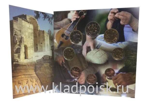 Официальный Годовой набор монет Греция евро 2017 Крит, 8 монет в буклете