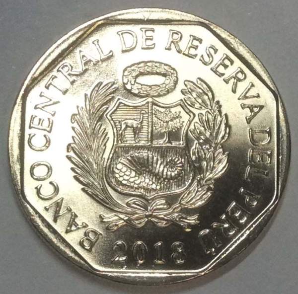 Монета Перу 1 соль Страус Нанду, 2018 Монета Перу 1 соль Страус Нанду, 2018