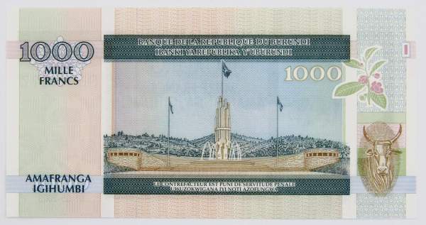Банкнота 1000 франков Бурунди 2009 года