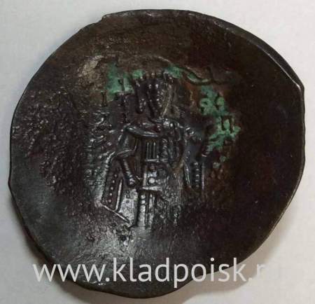 Монета Византии Аспрон-трахи Император Исаак II Ангел. 1185-1195 гг, 1203-1204 гг.