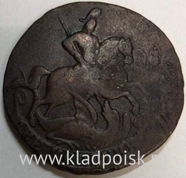 Монета 2 копейки 1758 года, Российская Империя, Елизавета I (арт 3)