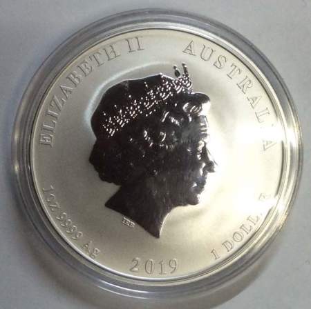 Монета 1 доллар Австралия 2019 Год свиньи, серебро Монета 1 доллар Австралия 2019 Год свиньи, серебро