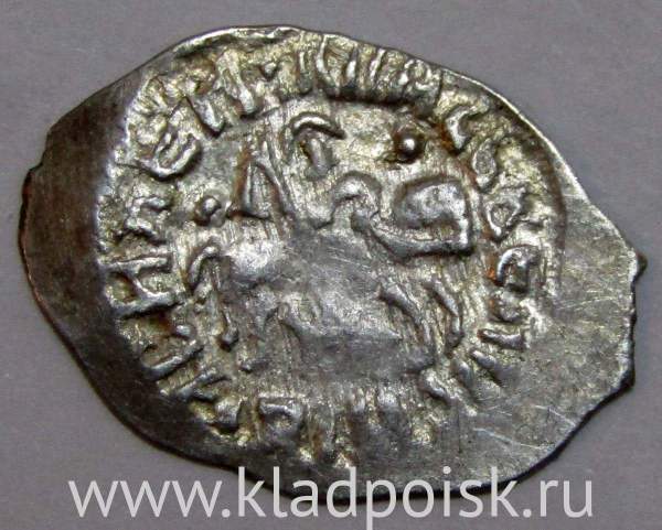 Денга Василий II Васильевич «Тёмный», серебро, Всадник/строчник, арт 11