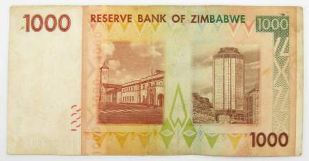 Банкнота Зимбабве 1000 долларов 2007 года, арт 3