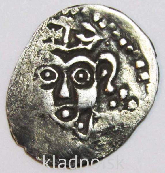 Денга Псковcкая, период самостоятельности, князь Довмонт/строчник, серебро, арт 2